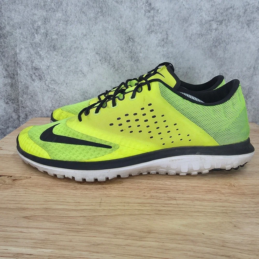 Nike FS Lite Trainer 2 Running Shoe Mens 13 Volt Neon Black White 615972-700